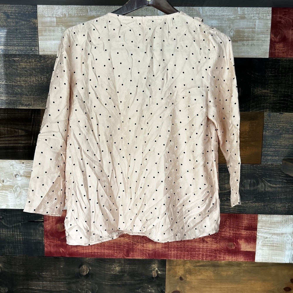 Sezane Pink Blouse Ruffle Silk Long Sleeve - Picture 4 of 7